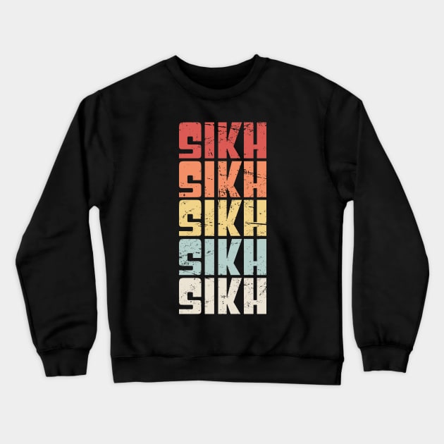 Retro 70s SIKH Text Crewneck Sweatshirt by MeatMan